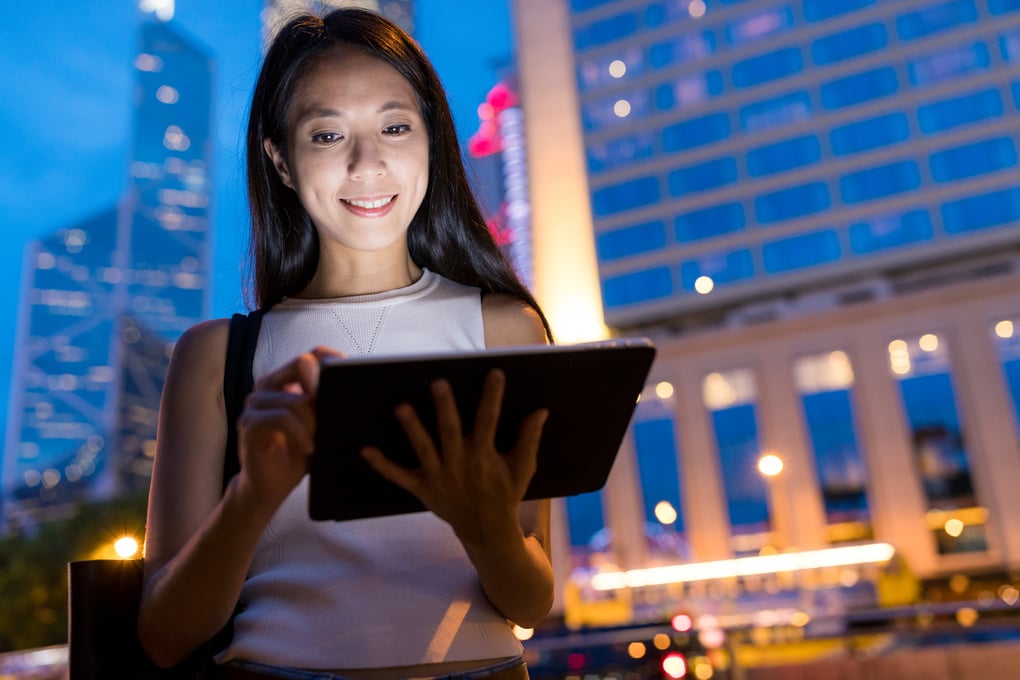 Businesswoman Working on Digital Tablet